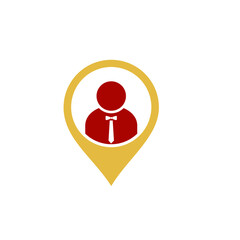 Pin Location People Logo Design 