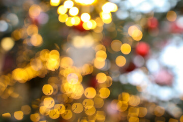 Naklejka premium Bokeh of lights garlands as background.