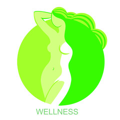 silhouette of standing naked woman