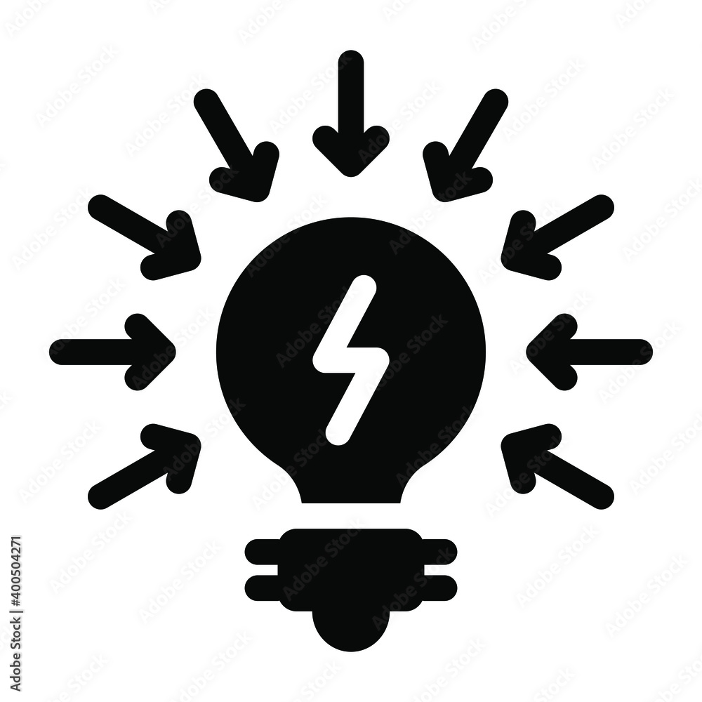 Wall mural puzzle inside bulb, solid icon of problem solving