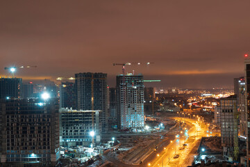 Obraz na płótnie Canvas Night Minsk from a height.