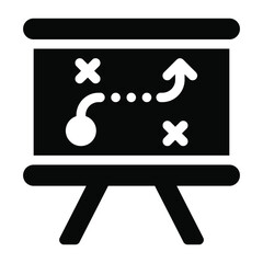 
Solid icon of tactical board, treasure plan 
