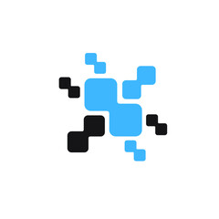 Fototapeta na wymiar pixel block logo