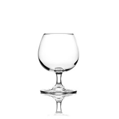 cognac glass glass on a white background with reflection