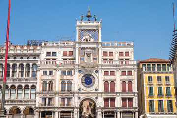 Clock tower in Venice in Italy  - 400506403