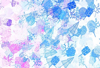 Fototapeta na wymiar Light Pink, Blue vector abstract backdrop with trees, branches.