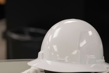 white safety hardhat safety helmet in factory