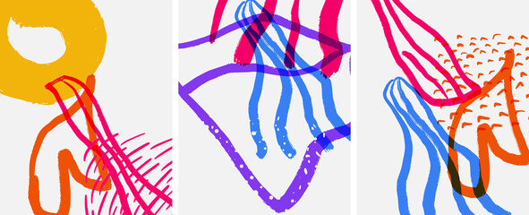 Social media abstract backgrounds. Abstract hand drawn doodles. Vector illustration for covers, banners, flyers