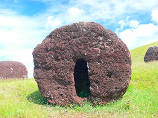 Tachyllite tuff stones, material from which the statues of Easter Island were made.
