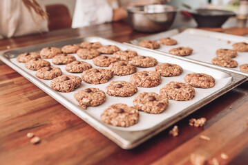 raw homemade oatmeal cookies.
