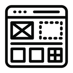 
Conceptual glyph vector of web wireframe
