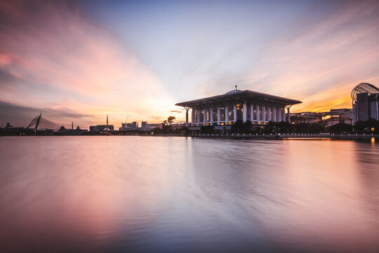 Tuanku Mizan Zainal Abidin Mosque also known as Iron Mosque during sunrise