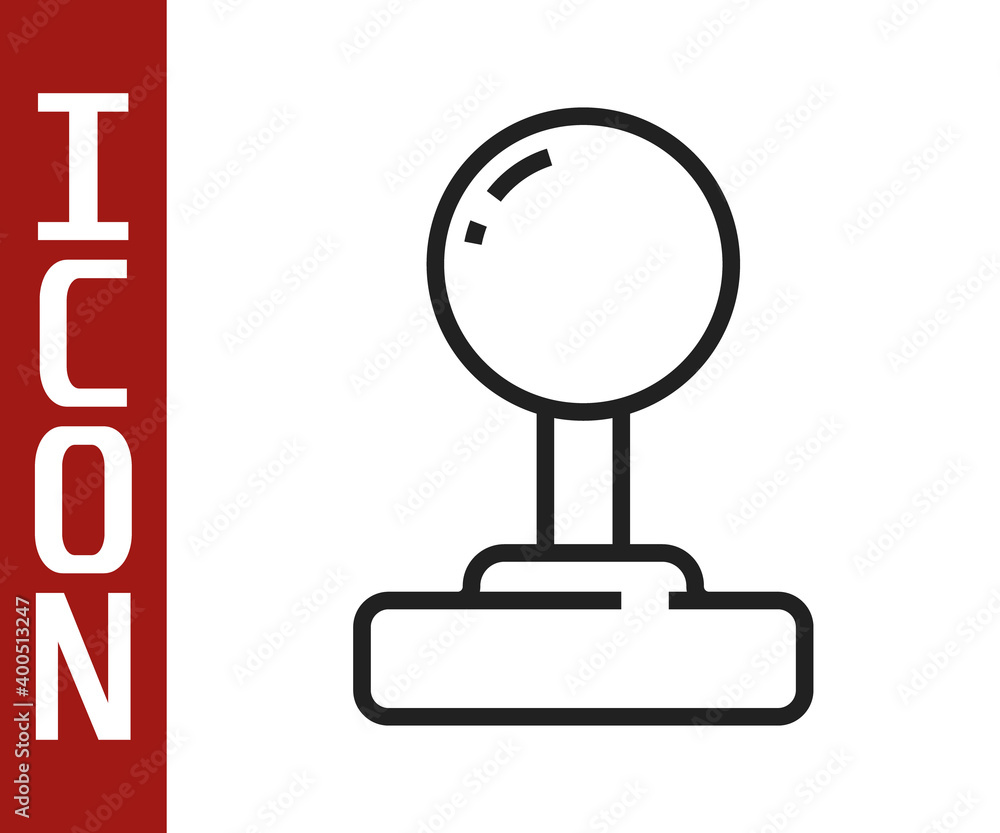 Aufkleber black line joystick for arcade machine icon isolated on white background. joystick gamepad. vector.