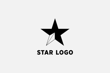 Star Logo. Simple Geometric Star isolated on White Background. Flat Vector Logo Design.