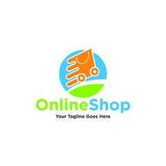 Online Shop Logo, Ecommerce logo, vector