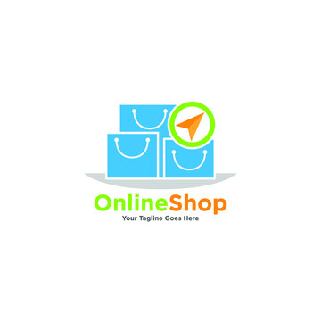 Online Shop Logo, Ecommerce logo, vector