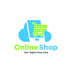 Online Shop Logo, Ecommerce logo, vector