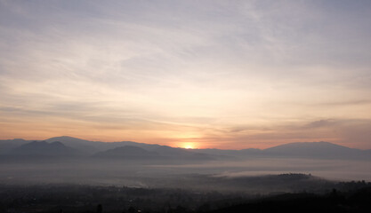 Fototapeta premium sunrise over the mountains