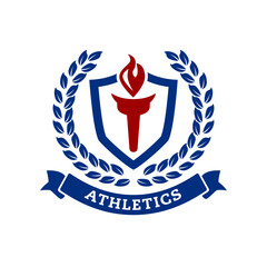 University college school logo template. torch logo design for educational.