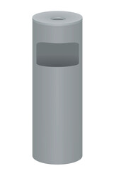 Metal standing outdoor ashtray. vector