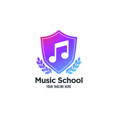 Modern Music school Logo Template Design Vector, Music academy Emblem, Design Concept, Creative Symbol, Icon 