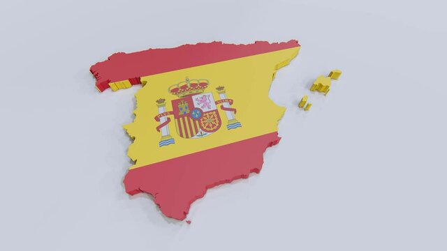 Spanish map with Spanish flag