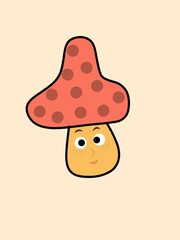 Illustration image of cute mushroom character. for icons, symbols, logos