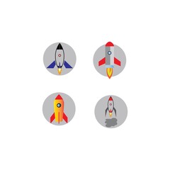 Rocket logo icon vector