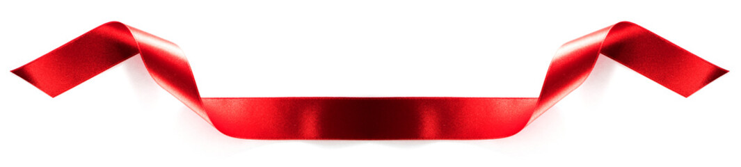 Satin ribbon banner on white