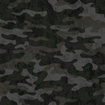 Full seamless khaki dirty military camouflage texture pattern vector. Distressed army skin design for textile fabric print and fashion.