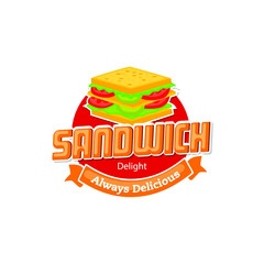 Sandwich Logo. Food Logo, vector.
