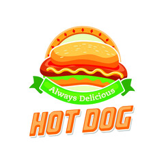 Hot Dog Logo. Food Logo, vector.