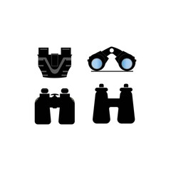 Binoculars icon logo, vector design