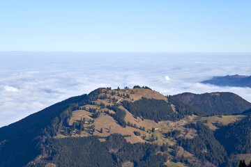 The Mountain Eibelkopf with fog in the background