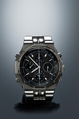Men`s wrist watch chronograph  closeup