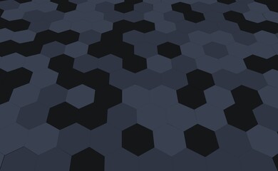 Abstract black texture from hexagons in dark colors.