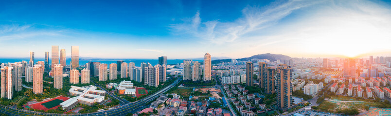 Scenery of CBD in Xiamen City, Fujian Province, China