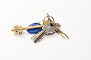 Bunch of keys isolated on the white background