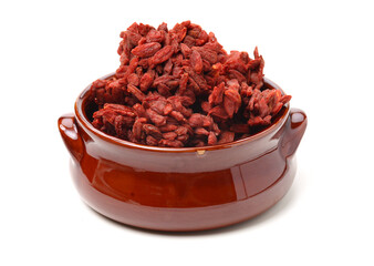 The dried fruit of medlar on white background