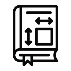 
Book layout icon of filled style, booklet alignment 
