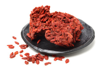 The dried fruit of medlar on white background