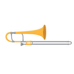 Obraz na płótnie Canvas Trombone. Musical instrument, vector illustration