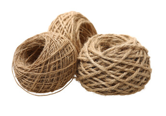 Hemp rope on white background