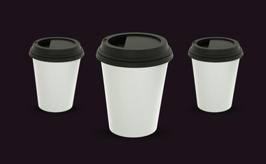 Coffee cup Mockup Design 3d rendering
