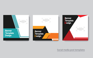 set banner social media post design,vector illustrations.