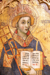 Sant Vicen&ccedil;, 15th century, Francesc Comes, tempera on panel, church of the convent of Santo Domingo, Palma, Mallorca, Balearic Islands, Spain