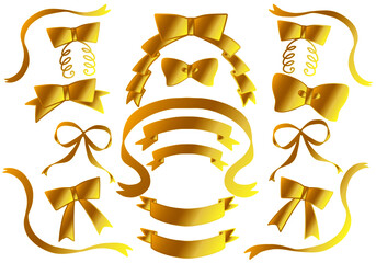 ゴールドグラデーションのリボンギフトセット