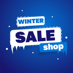 Vector illustration of super winter sale banner template design, big sales special offer. end season party background