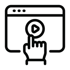
Online video icon of solid design, web streaming  
