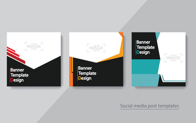 set banner social media post design,vector illustrations.